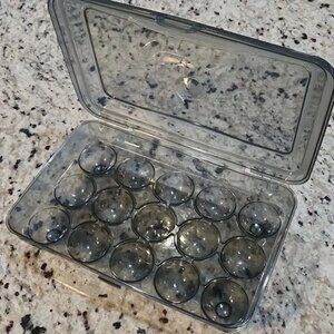 1 Pc Grey Transparent Large Size Triple Roll Egg Box Keep Fresh Eggs Carton